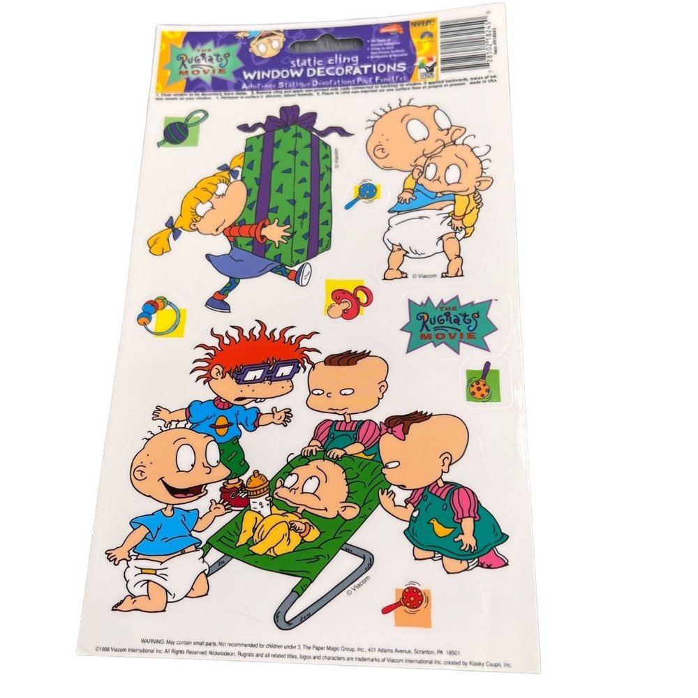 Rugrats Movie Window Clings Decorations Decals Vintage 1998 NEW